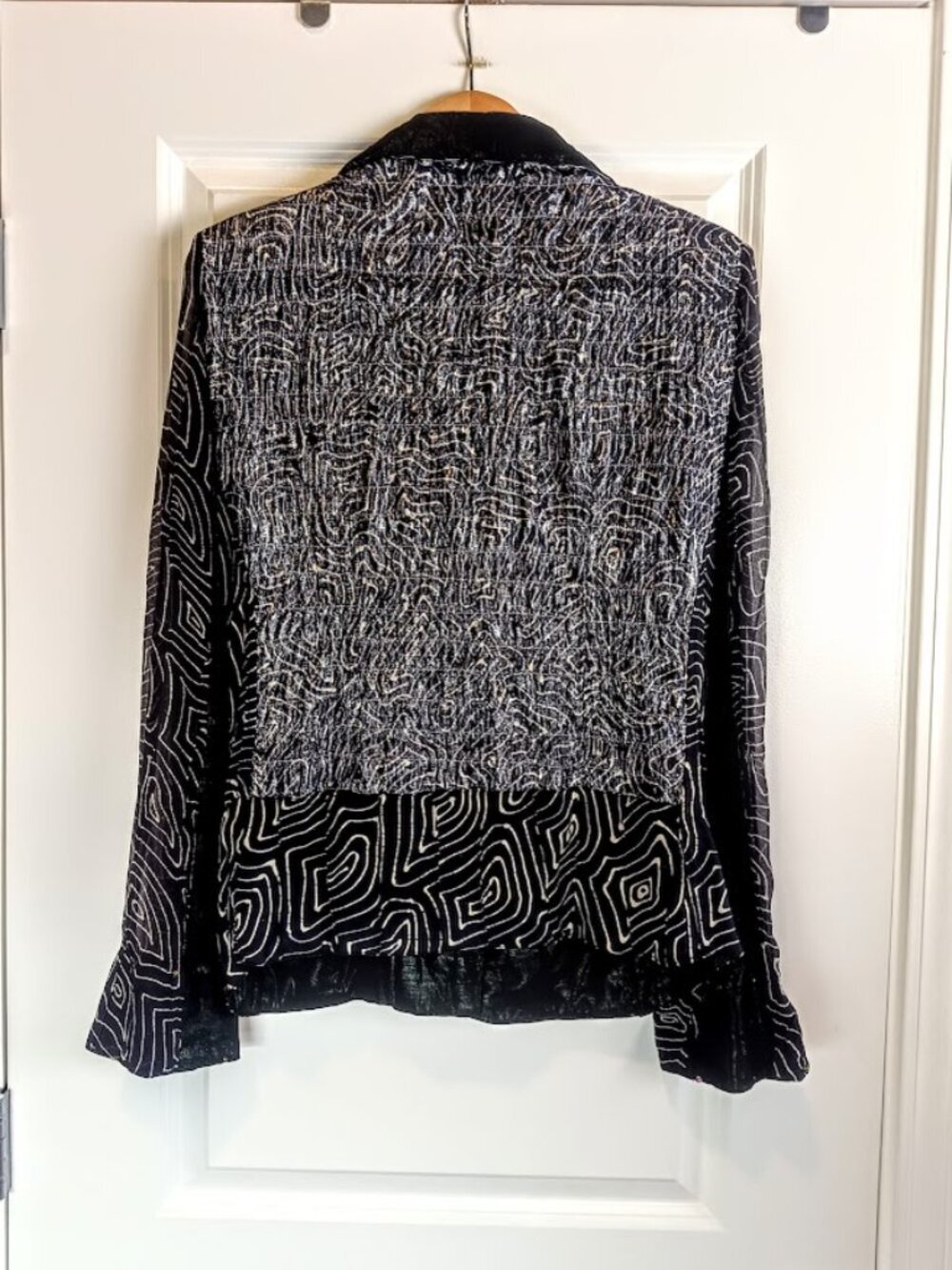Nadya Handmade Bali Black Metallic Blazer Jacket - Picture 3 of 8